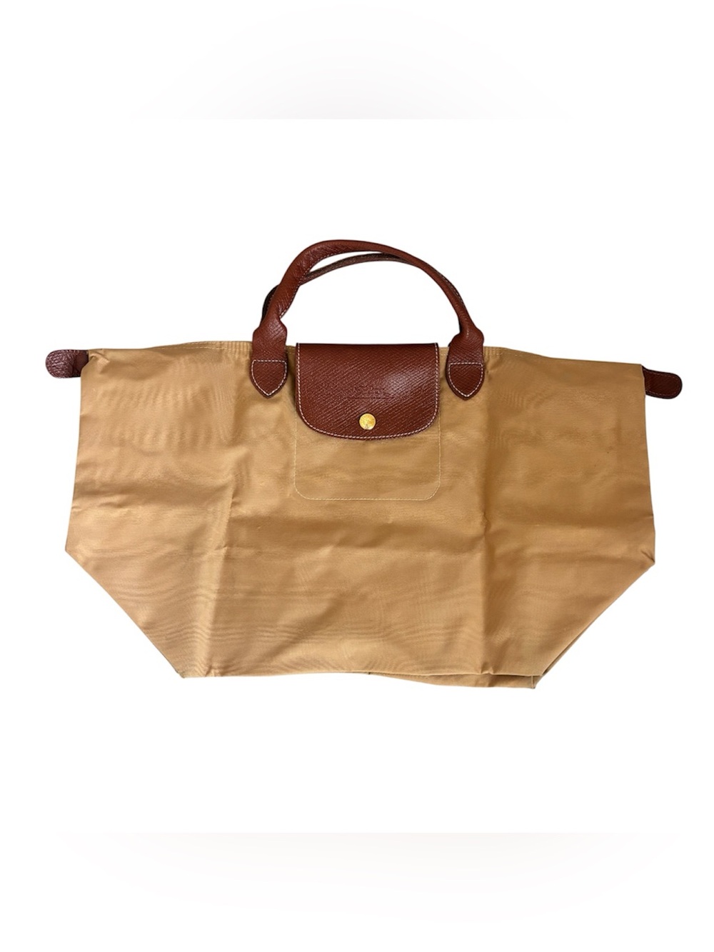 Longchamp Le Pliage Large in Fawn & Brown Top Handle Tote Bag